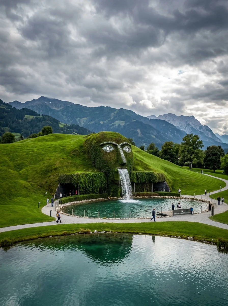 Swarovski Crystal Worlds — the iconic giant head entrance in Wattens, Tyrol